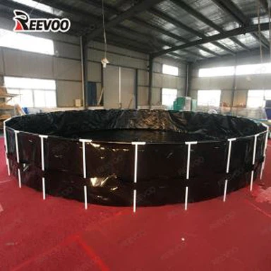 خزان تربية الأسماك البلاستيكية المستديرة المحمولة